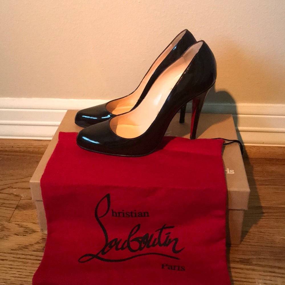 Christian Laboutin Dark Chocolate Patent Pumps